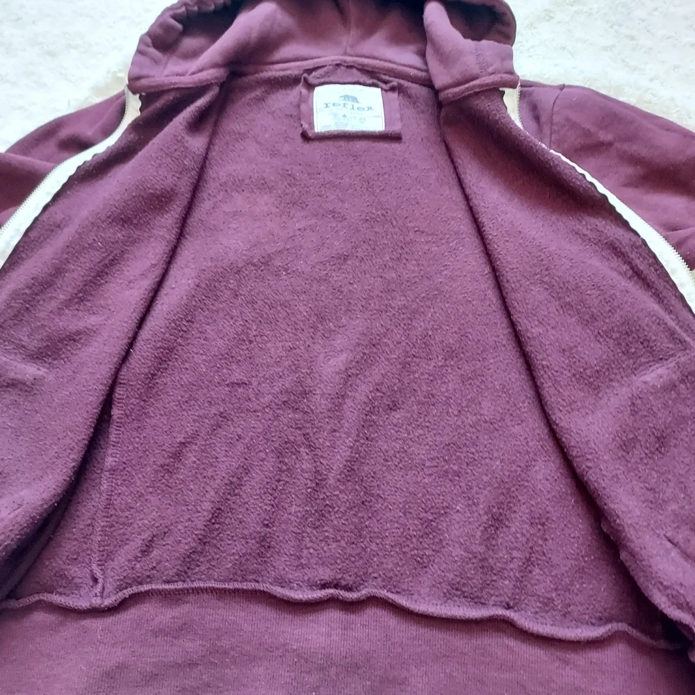 Reflex Thick Sweat Casual jacket Hoodie Wine Burgandy Large Skater Beach